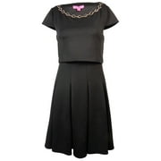 Betsey Johnson Women's Embellished Pop Over Cap Sleeve Dress