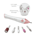 thumbnail image 3 of Electric Manicure & Pedicure Nail File Set with Stand - The Complete Portable Nail Drill System - white charging, 3 of 5
