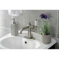 thumbnail image 2 of Kingston Brass KSD154KLBN Nautical One-Handle Single-Hole Bathroom Faucet with Deck Plate and Push Pop-Up Drain, Brushed Nickel, 2 of 7