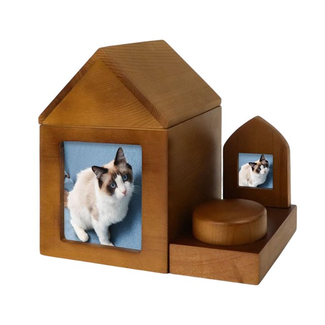 Urnas de ceniza de madera para perro, gato, animal, recuerdo , marco de fotos, fácil de llevar, ligero, elegante, duradero, memorable, combinado Sunnimix Urnas de cremación para cenizas de mascotas