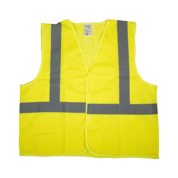 High Visibility Lime Yellow Reflective Safety Vest (M) - Type R Class 2, ANSI/ISEA Certified Breathable Polyester, 2" Silver Strip Construction Work Vest for Men, Women