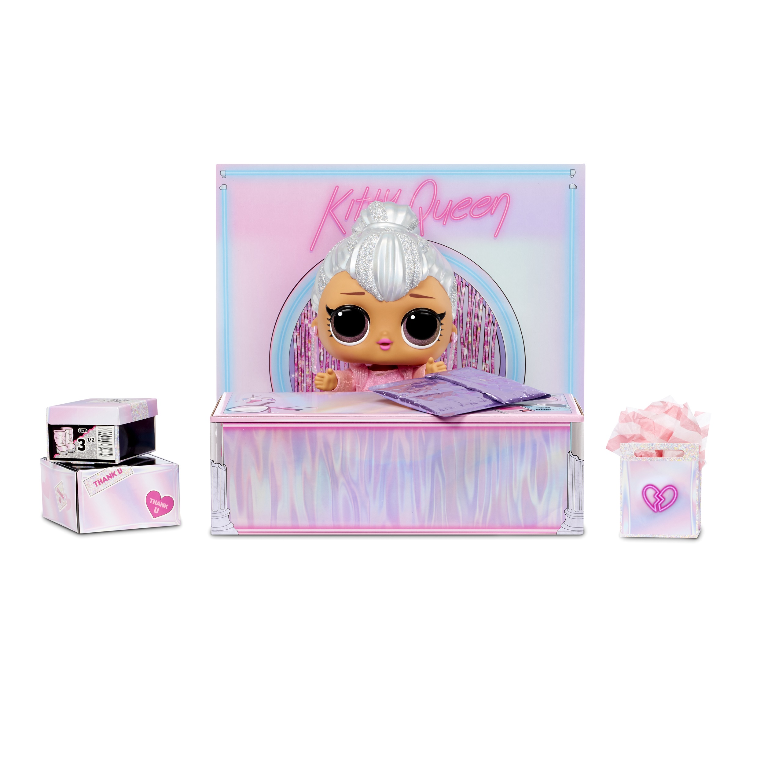 LOL Surprise Big B.B. (Big Baby) Kitty Queen – 12" Large Doll, Unbox Fashions, Shoes, Accessories, Includes Playset Desk, Chair and Backdrop - image 4 of 7