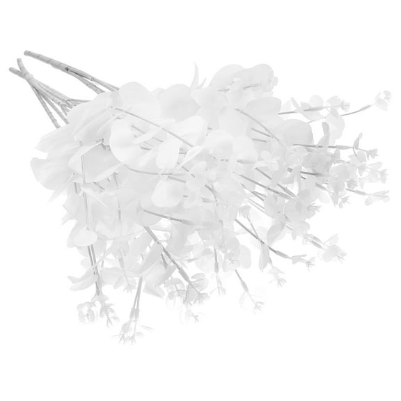 SHINYPASING Artificial Tree Stems Leaves Faux Tree Stem White 3Pcs for Outdoor Decor