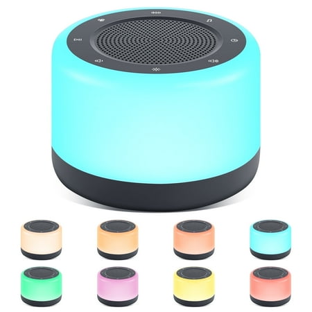 Onekawa White Noise Sound Machine, 8 Colors Night Light with 32 Sounds,for Adults Sleep Travel Machines