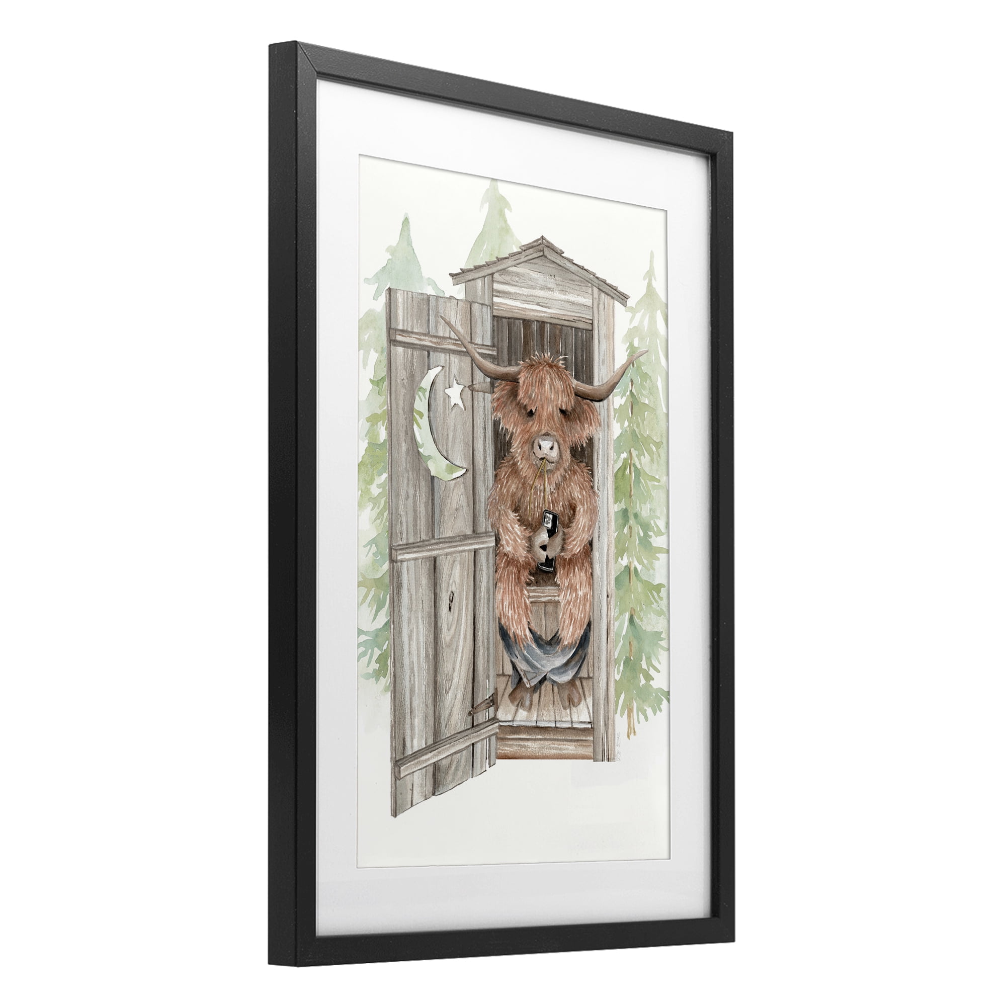 Stupell Industries Lost In Scroll Outhouse Black Framed Print Under Glass, design by Cindy Jacobs