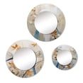 thumbnail image 2 of Designart "Simplistic Exotic Bird Floral Landscape" Birds Of Paradise Round Mirror Set Of 3 - Traditional Blue Round Living Room Wall Mirror Set, 2 of 5