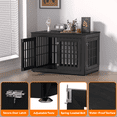 thumbnail image 6 of Snuowu 42" Heavy Duty Dog Crate Furniture for Small,Medium and Large Dogs,Rustic Wooden Dog Cage Kennel Indoor Furniture with Waterproof Top,Decorative Pet House Side End Table (Black), 6 of 7