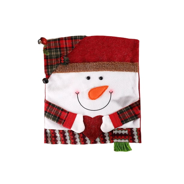 Wosthever Encantadoras decoraciones navideñas Papá Noel muñeco de nieve funda para silla portátil sillas decorativas funda funda protectora Muñeco de nieve