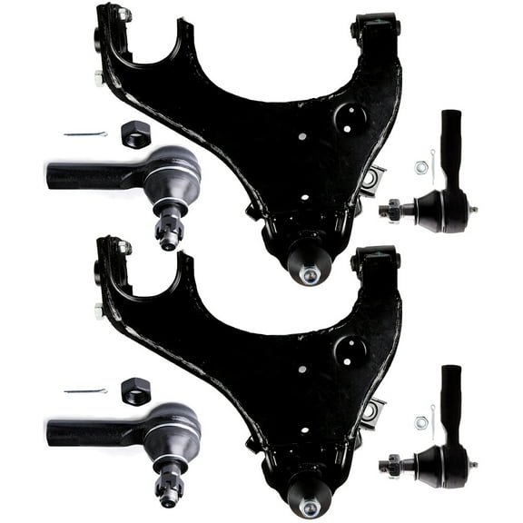 CCIYU Front Lower Control Arm Outer Inner Tie Rod End fit for 1999 2000 2001 2002 2003 2004 Frontier 2000 2001 2002 2003 2004 Xterra 6pcs Suspension Kit