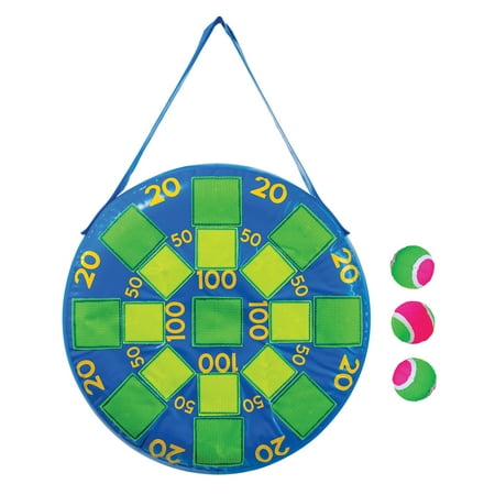 UPC: 0025725522194 | Franklin Sports Kids Dart Board – Inflatable Dart Ball Game with 3 Tennis Ball Self-Stick Darts – 20 x 20 inches