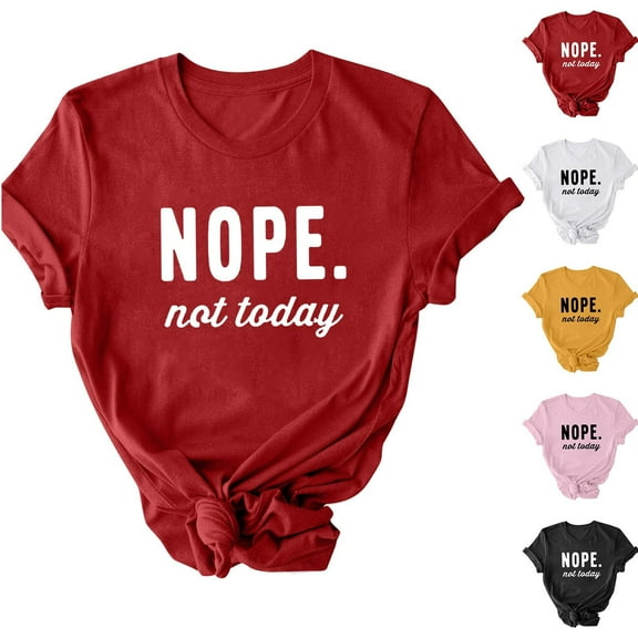 Fesfesfes Womens Tunic Tops Women's Fashion Crewneck Printed Short Sleeve T-shirt Casual Loose Shirt Tops Women's T Shirts L(US:8)