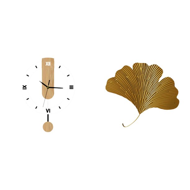 Reloj de pared,Reloj de pared decorativo para baño y dormitorio.,Reloj de pared redondo silencioso y sin tictac,regalo,Esculturas de pared de hojas,Esculturas de pared de hierro forjado con