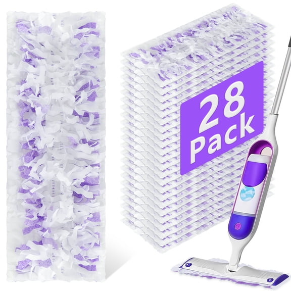 28-Count Heavy-Duty Mop Refill Pads for Swiffers PowerMop, Disposable Wet & Dry Use Mop Replacement Head for Floor Cleaning