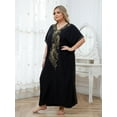 thumbnail image 2 of Moroccan Embroidered Kaftan Abaya Dresses for Women Batwing Sleeve Caftan Loungewear Maxi Beach Tunic Plus Size Africa Robe Casual Summer Outfis, 2 of 10