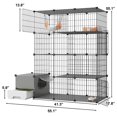 thumbnail image 6 of Cat Cage with Litter Box,4-Tier DIY Enclosures Large Playpen Detachable Metal Wire Kennel Indoor Crate Large Exercise Place Ideal for 1-2 Cats (41.3" L x 17.8" W x 55.1" H), 6 of 8