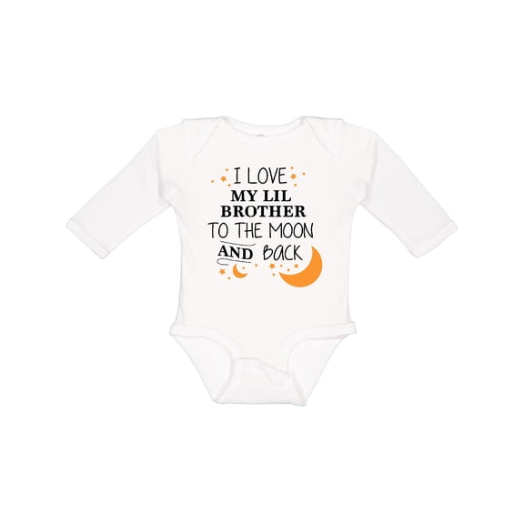 Inktastic I Love My Lil Brother to the Moon and Back Boys or Girls Long Sleeve Baby Bodysuit