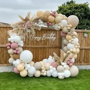 Beyondtrade 180pcs Double layer Cream Peach Balloon Garland Arch Kit for Birthday Party Decoration