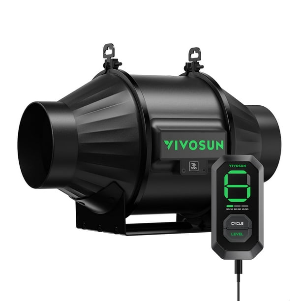Ventilador de conducto en línea VIVOSUN T4 con controlador de velocidad E12 210 m³/h