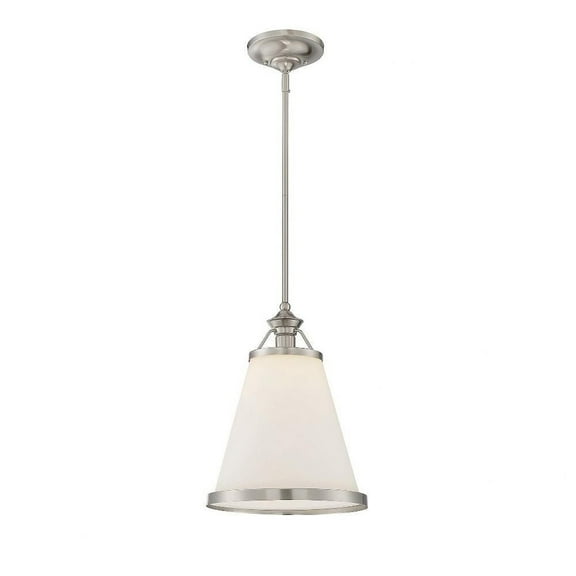 1 Light Mini-Pendant-Transitional Style with Traditional and Contemporary Inspirations-9.5 inches Tall By 10 inches Wide-Satin Nickel Finish Bailey