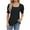 Black, variant on ALLLIST Ladies Tops Pink Solid Hollow Short Sleeve Square Neckline T-Shirts Blouses for Women S