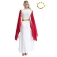 thumbnail image 2 of YiZYiF Womens Greek Goddness Costume Ancient Greece Queen Gold Trim Toga Dress for Halloween Cosplay Burgundy-A S, 2 of 7