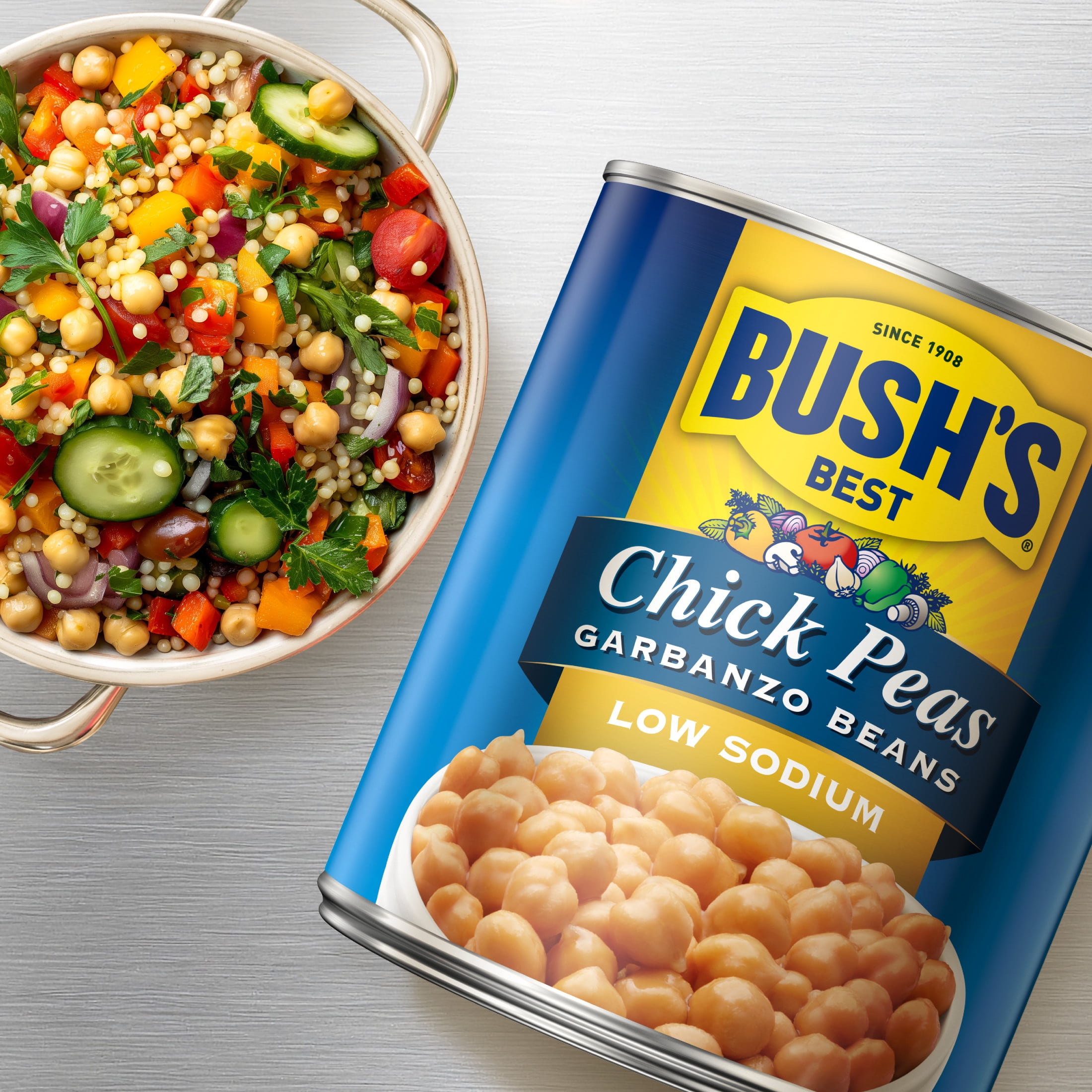 Bush's Low Sodium Garbanzo Beans, Canned Chickpeas, 111 oz Can