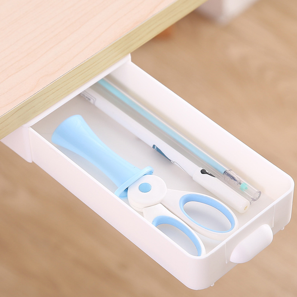 Hidden Storage Under Desk Drawer Easy Assemble Desk Organizer for