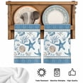 thumbnail image 6 of Blue Coastal Nautical Kitchen Towels Set of 2, Summer Beach Starfish Shell Coral Soft Microfiber Dish Towels, Absorbent Quick-Dry Washable Dishcloths for Kitchen Cleaning, Drying Dishes, 18x28 Inches, 6 of 9