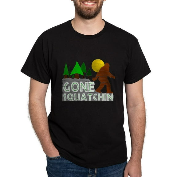 CafePress - Gone Squatchin Vintage Retro Distressed Dark T Shi - Men's Classic Graphic Cotton T-Shirt