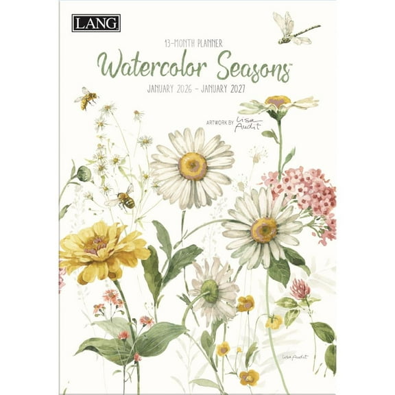 Lang Companies, Watercolor Seasons 2026 Planner, 8.5'' X 12'', 12-Month Calendar with Stapled Binding