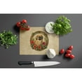 thumbnail image 2 of Pekingese Christmas Flowers Glass Cutting Board 12 in x 15 in, 2 of 5