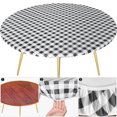 thumbnail image 4 of SHENMO 1 Pce Nappe Ronde Extérieure en PVC Imprimé à Carreaux Extensible Imperméable Coupe-Vent Élastique, 4 of 5