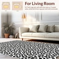 thumbnail image 2 of ODIKA 2'x3' Machine Washable Non-Slip Area Rug, Heritage Hide Inspired Patch with Bold Graphic Arrangement High Traffic Rug, Black, 298562, 2 of 5