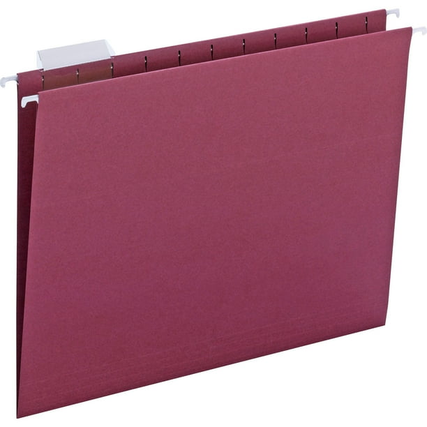 Smead Hanging File Folders with Tab, Maroon, 25 / Box (Quantity