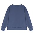 thumbnail image 5 of Kids' Sweatshirt Side Slit Dropped Shoulder Crewneck Long Sleeve Casual Pullover Basic Comfortable Solid Color Fall Top, 5 of 6