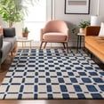 thumbnail image 4 of HomeRoots 669292 8 x 10 ft. Navy Blue & Ivory Geometric Transitional Washable Machine Made Rectangle Area Rug with UV Protection, 4 of 7