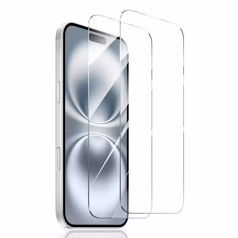 2-Pack Screen Protector for Apple iPhone 17, Tempered Glass Film, HD Clear, Anti-Scratch, Case Friendly