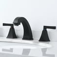 thumbnail image 3 of WOWOW 8 in. Widespread Double Handle High Arc Bathroom Faucet with Drain Kit included in Matte Black, 3 of 7