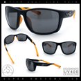 thumbnail image 2 of Choppers Wrap Sunglasses for Men UV400 Polycarbonate Lens Lightweight Sport Fit Durable Frame Driving Outdoor Eyewear Black Orange Frame - Black Lens, 2 of 7