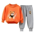 thumbnail image 2 of ZOYOEN Toddler Boys Sweatsuits 2 PC- Cute Long Sleeve Cotton Casual Fall Winter Outfits Set Orange Size 4 T, 2 of 3