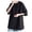 Black, variant on Men's Summer Half Sleeved Style Trend Versatile Five Quarter Shirt Loose Top