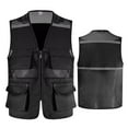thumbnail image 2 of ZHaobin Utility Work Waistcoat for Men with Pockets and Reflective Stripes Breathable Mesh Work Vest Jacket Workwear (Red,XL-Full Chest112cm), 2 of 7