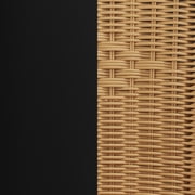 BizChair Set of 2 Commercial Grade Beige Rattan Indoor-Outdoor Restaurant Stack Chairs