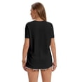 thumbnail image 3 of Women's Casual Active Style 2 Pack V Neck Short Sleeve Fitted T-Shirt Stretchy Bodycon Basic Top, 3 of 7
