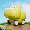 thumbnail image 7 of Hippopotamus-Shaped Plastic Car Toy for Indoor Outdoor Play - Easy Push Vehicle with Floral Side Detail, 7 of 7