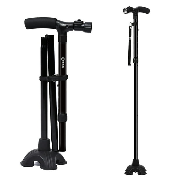 Tbest Professional LED Folding Walking Cane Portable Adjustable Self