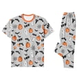 thumbnail image 5 of Grblisyd Halloween Family Matching Pajamas Sets Ghost Pumpkin Print Short Sleeve Top & Pants Two Piece Set Sleepwear Pjs, 5 of 7