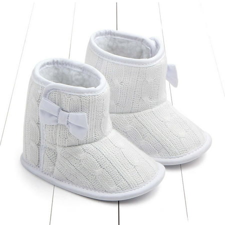 

Kiplyki Flash Deals Shoes for Kids Girls Cute Bowknot Boots Soft Cotton Winter Warm Shoes