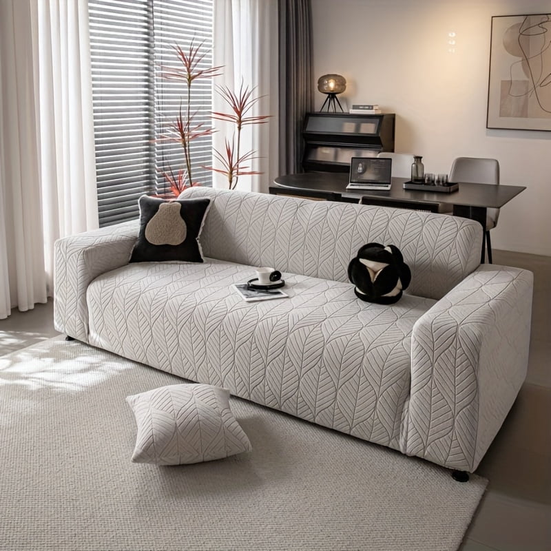 1pc New Jacquard Sofa Cover, Stretchable and Non-Deforming, Machine Washable, Suitable for All Seasons, Pet-Friendly, Ideal for Office, Living Room, Home Decor (Includes Bonus Pillowcase)