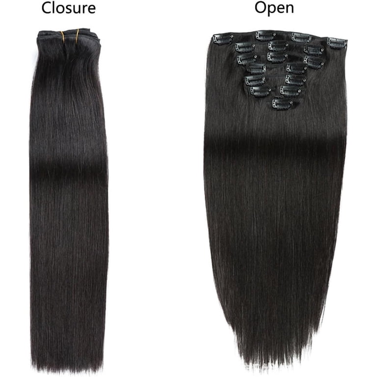 Aorsher Clip in Hair Extensions Natural Straight Human Hair  display picture 3
